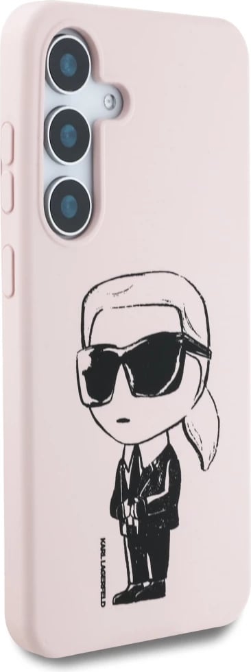 Mbështjellës Karl Lagerfeld Silicone Graffiti Ikonik me MagSafe për Samsung Galaxy S25, rozë