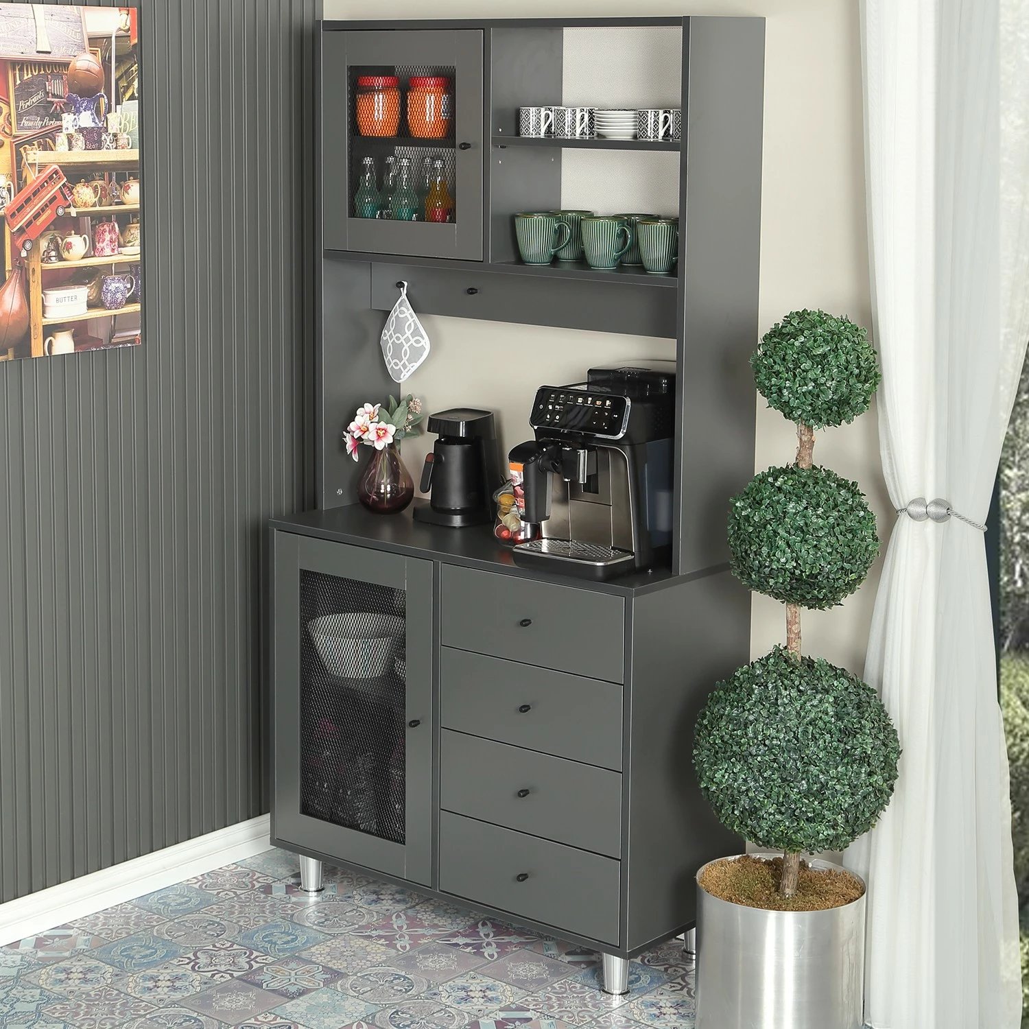 Dollap shumëpërdorimësh Hanah Home, Grano 96, antracit