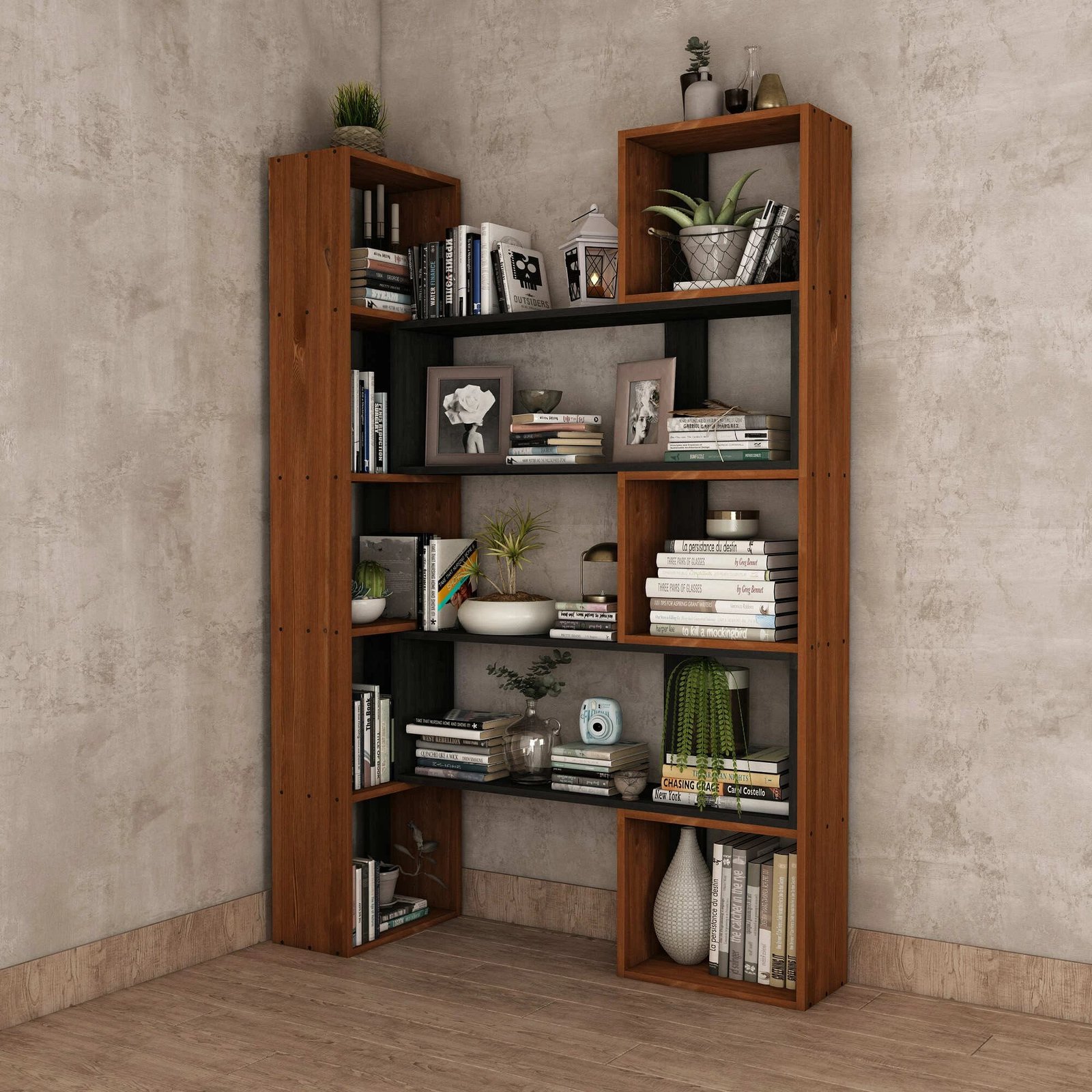 Raft librash Skye Decor, ngjyrë teak, CPT6012-200