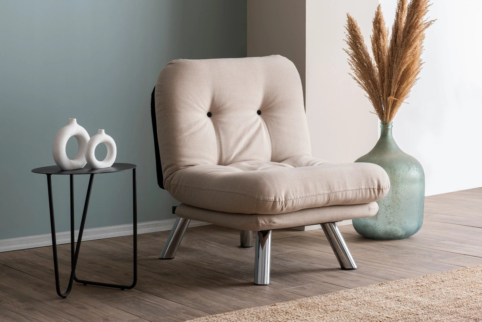 Krevat-karrige një vendësh, Atelier del Sofa, Misa Small Solo v2, krem