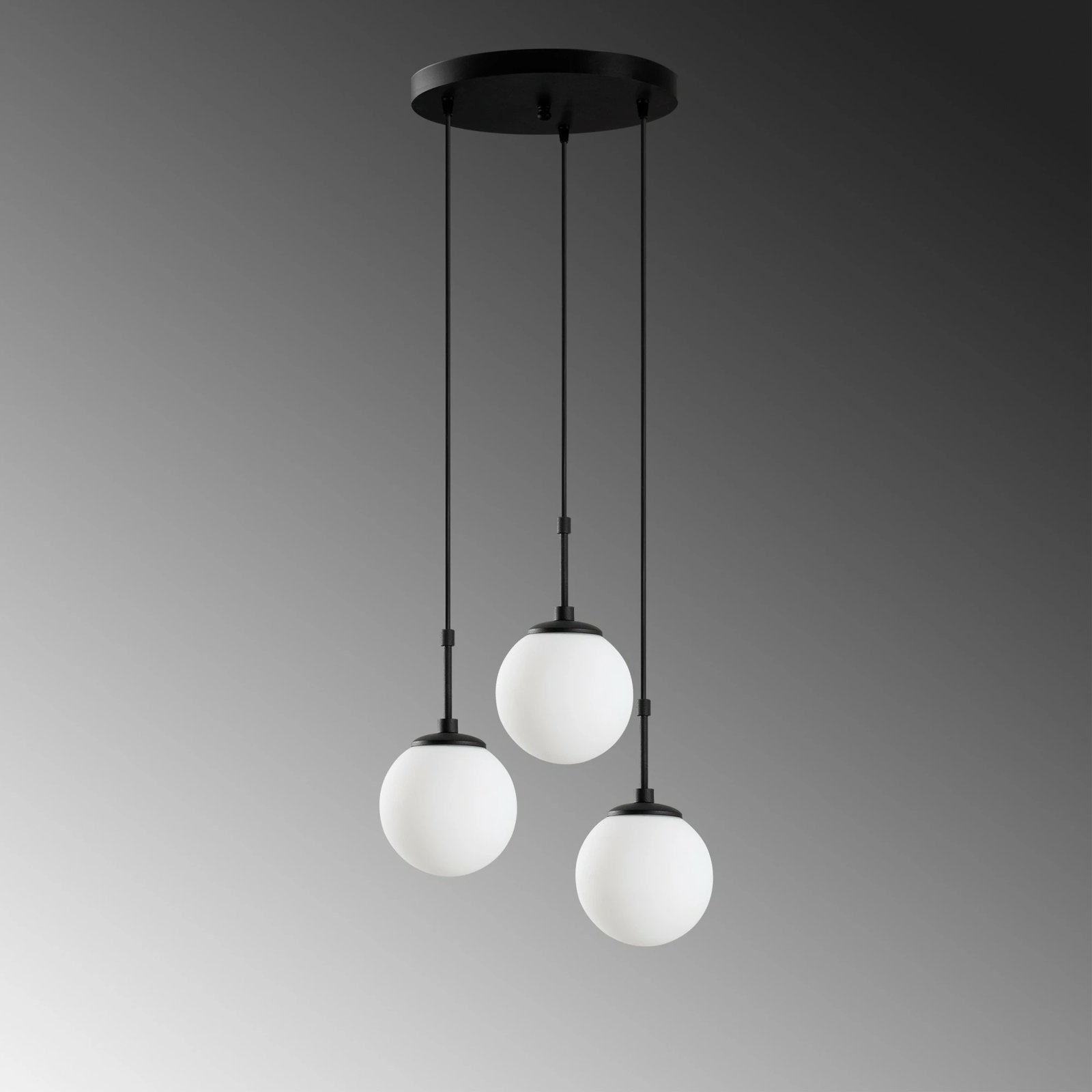 Llambë tavani Opviq Orbital, trup metalik, e zezë, 36x36x115cm