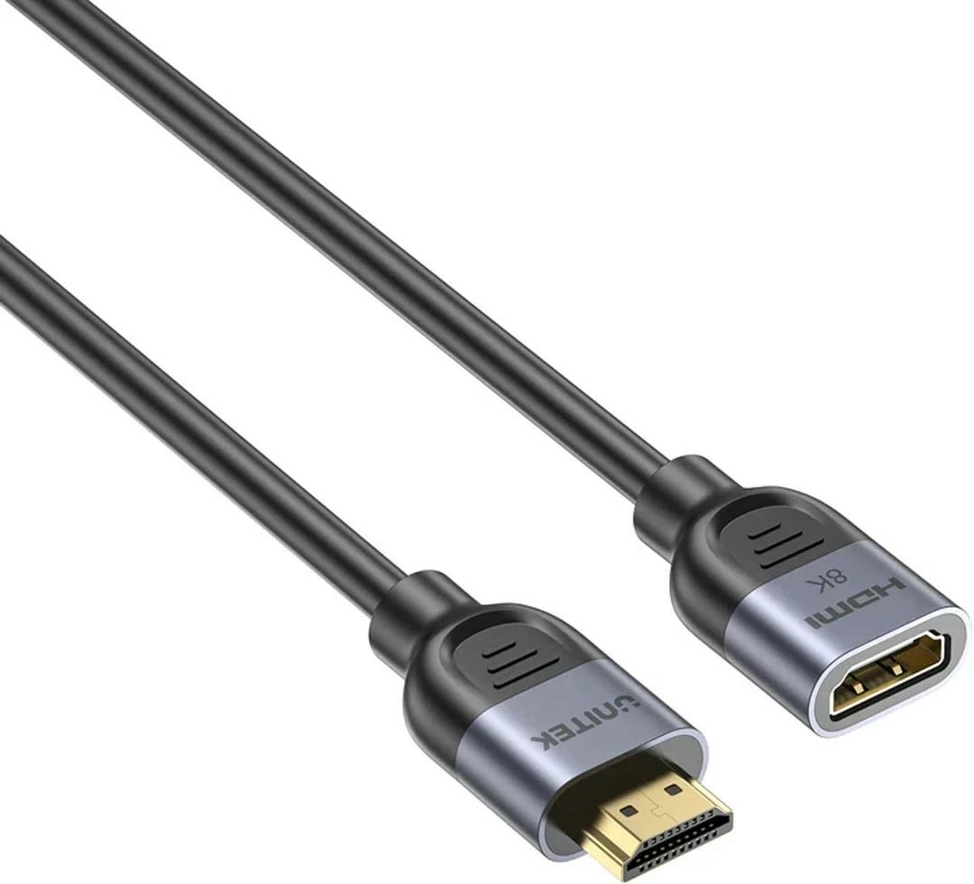 Zgjatës HDMI Unitek 2.1, 8K 0.5m, ngjyrë argjend-zi