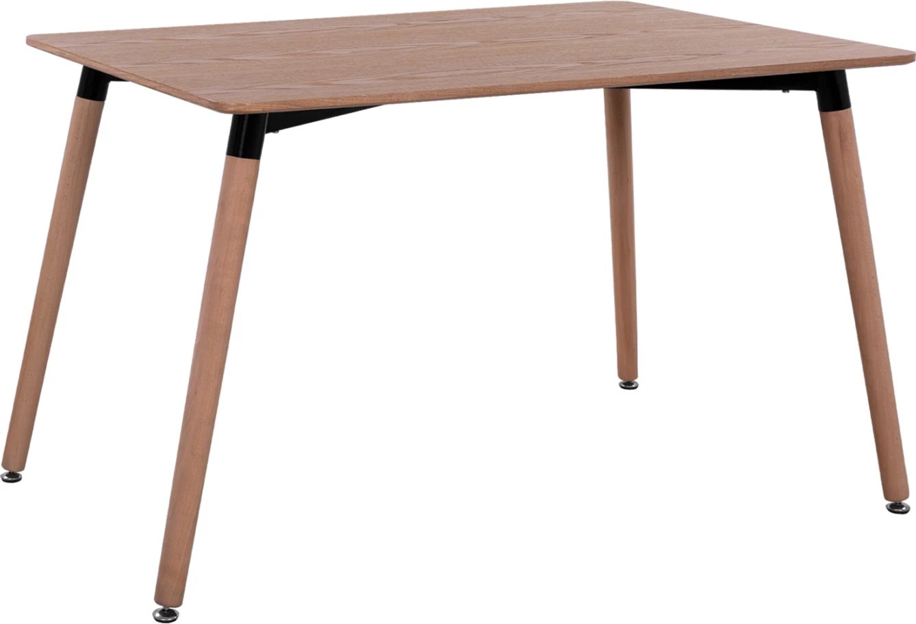 Tavolinë minimaliste për ngrënie, FH008.04, këmbë druri ahu, 120x80x73cm Tavolinë minimaliste për ngrënie, FH008.04, këmbë druri ahu, 120x80x73cm