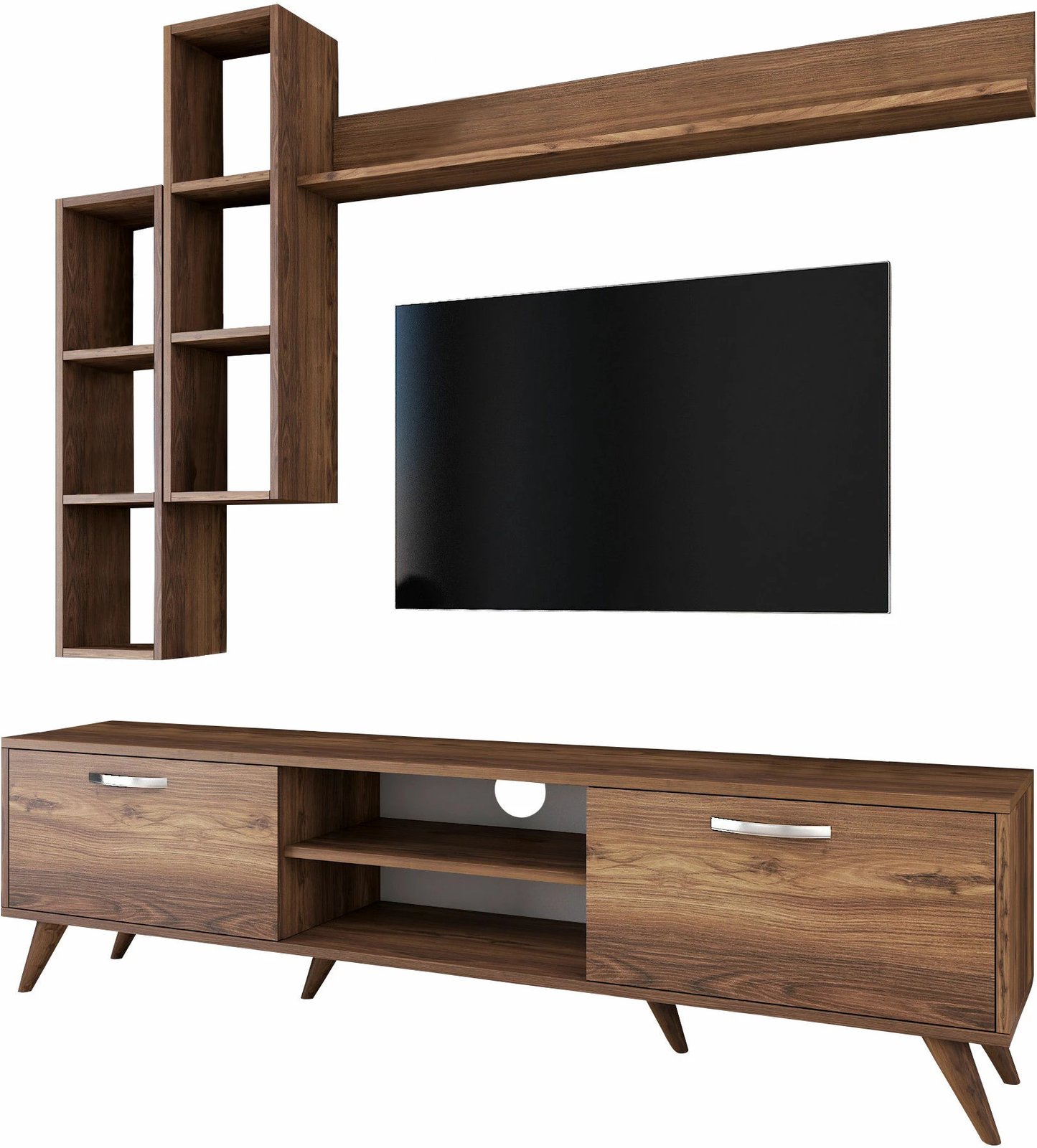 Komodë TV Hanah Home, M16 - 262, ngjyrë arre, me rafte muri