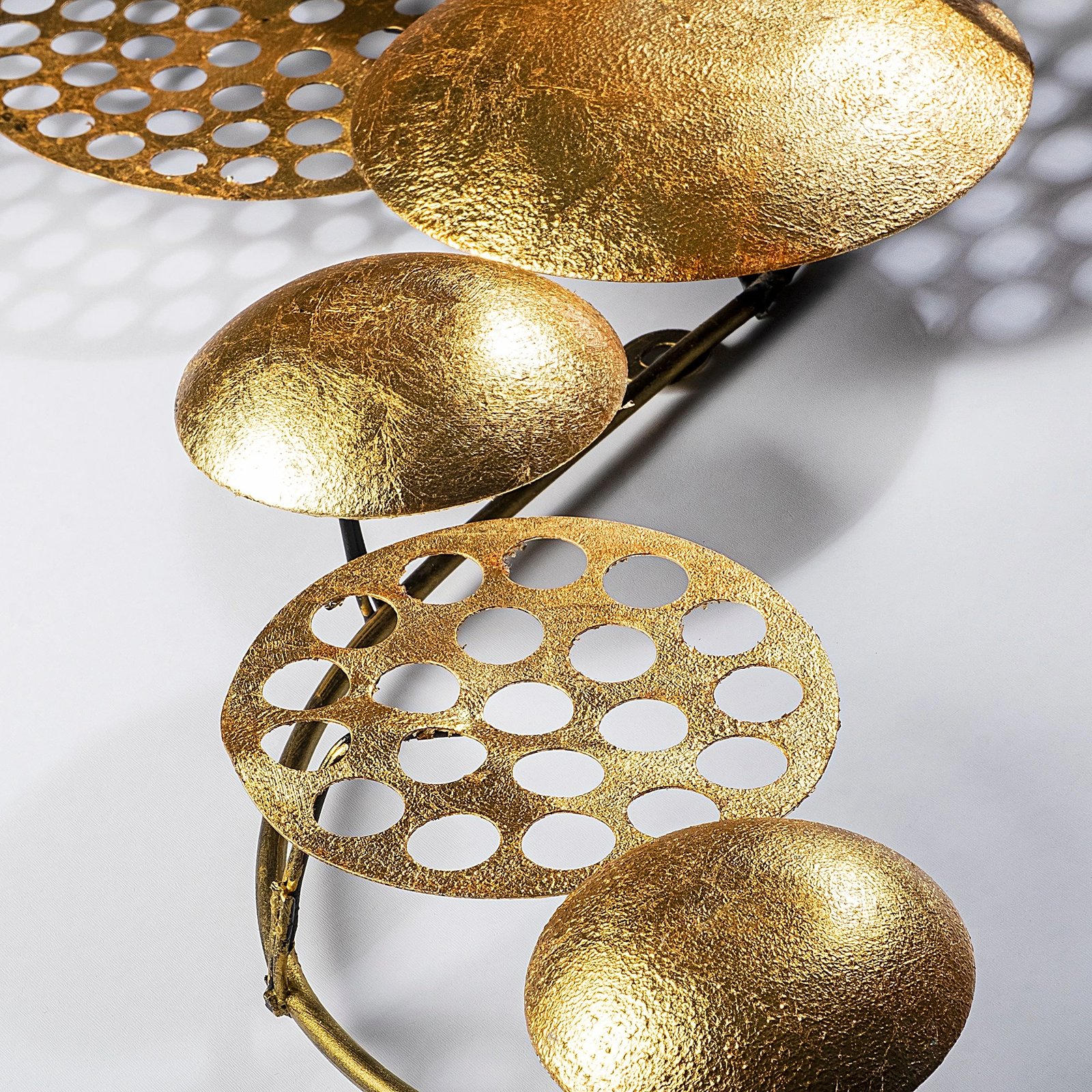 Aksesor dekorativ metalik për mur, Wallity Aurora 4, ngjyrë ari, 45x82cm