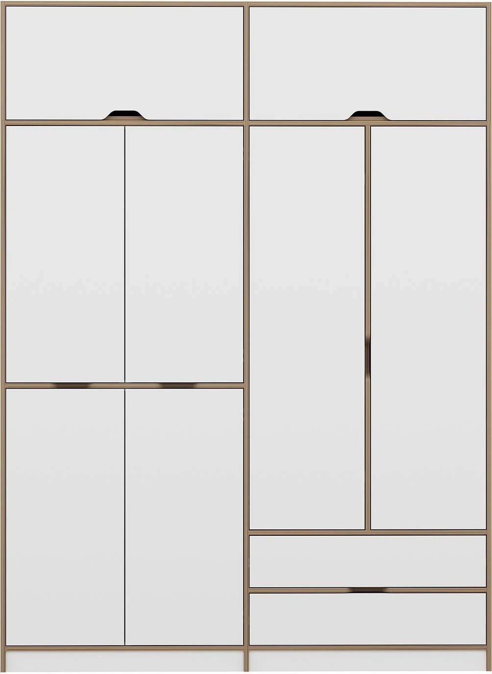 Dollap Hanah Home Elina, bardhë-dore, 185x253x52cm