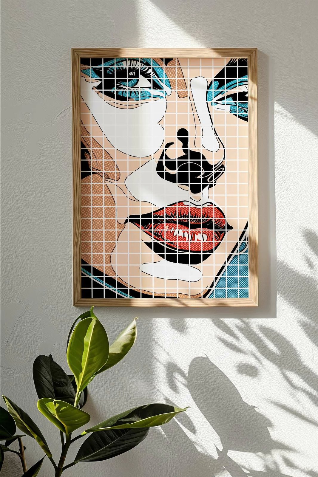 Pikturë dekorative me kornizë, shumëngjyrëshe, Popkare21, Wallity, 33x48cm