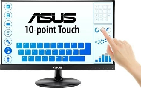 Monitor Asus VT229H, 21.5", FHD, Touchscreen 10-pikësh, IPS, HDMI, USB, i zi