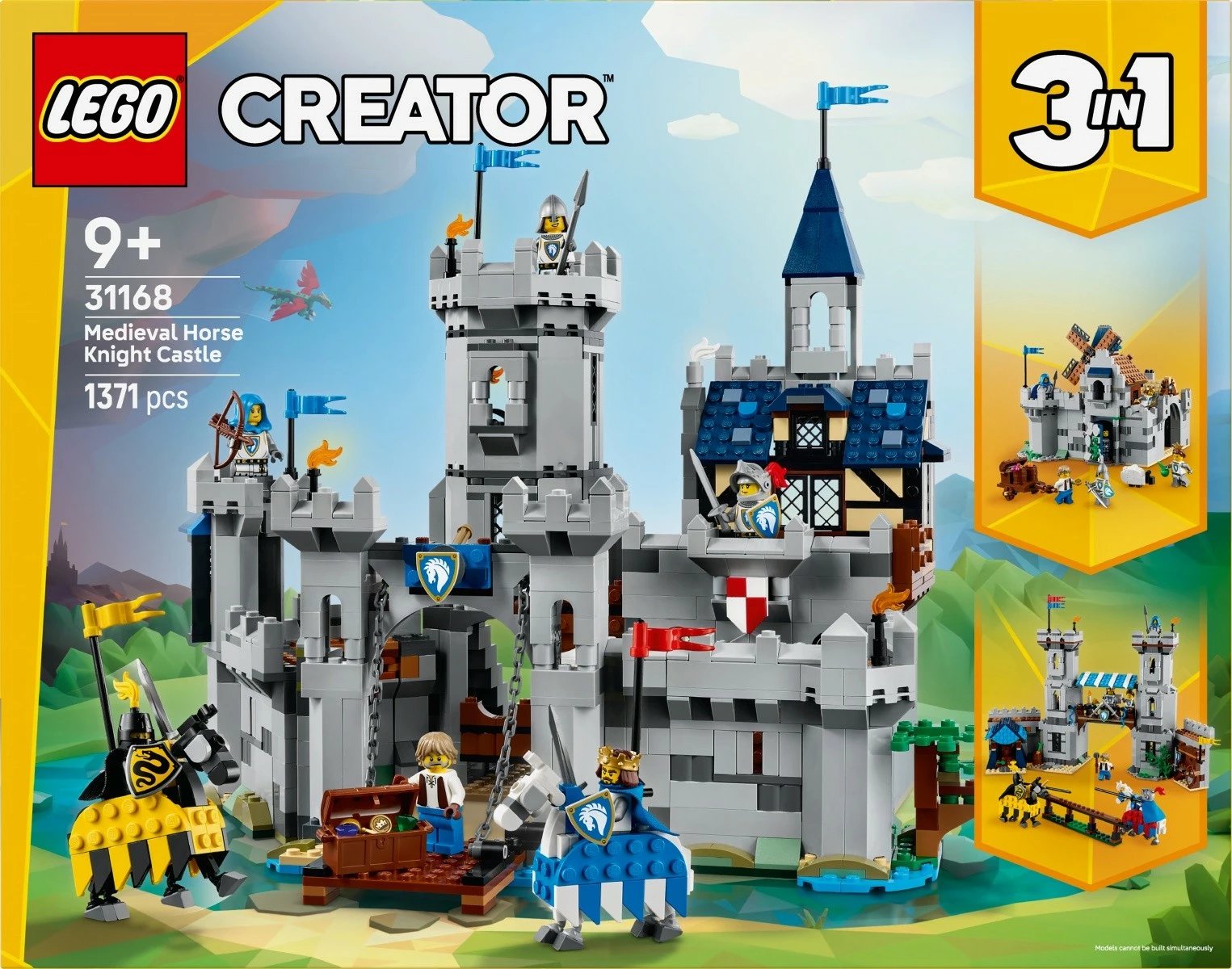 Set ndërtimi LEGO Creator 3-in-1 Medieval Knight's Castle 31168, 1371 pjesë, plastikë