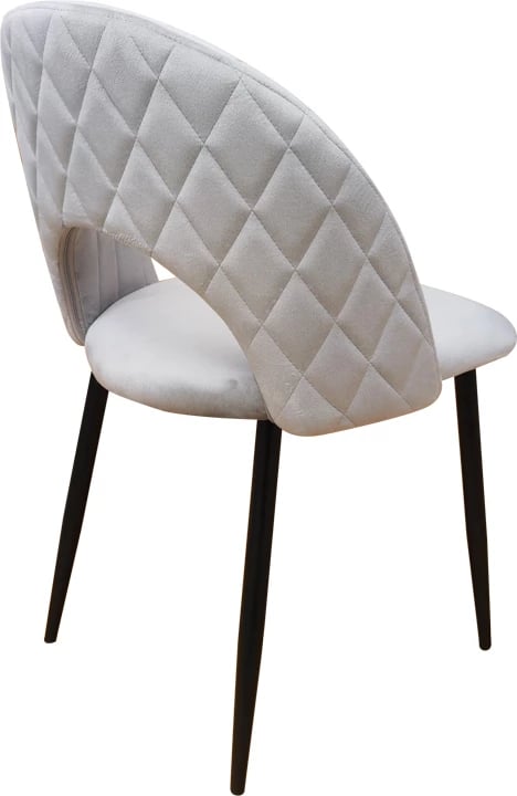 Karrige Lovingo, kadife gri, këmbë metalike të zeza, set 2 copë, 50x47x85.5cm