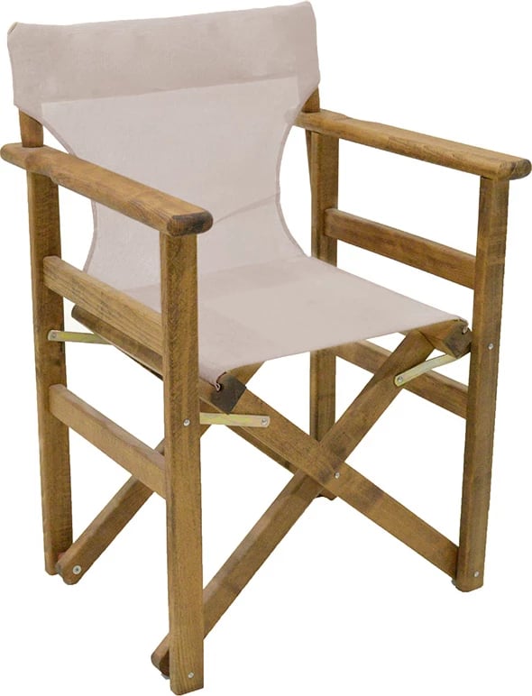 Tavolinë me karrige Retto 5 copë dru ahu ngjyrë arre pëlhurë-bezhë-bardhë 100x60x71cm