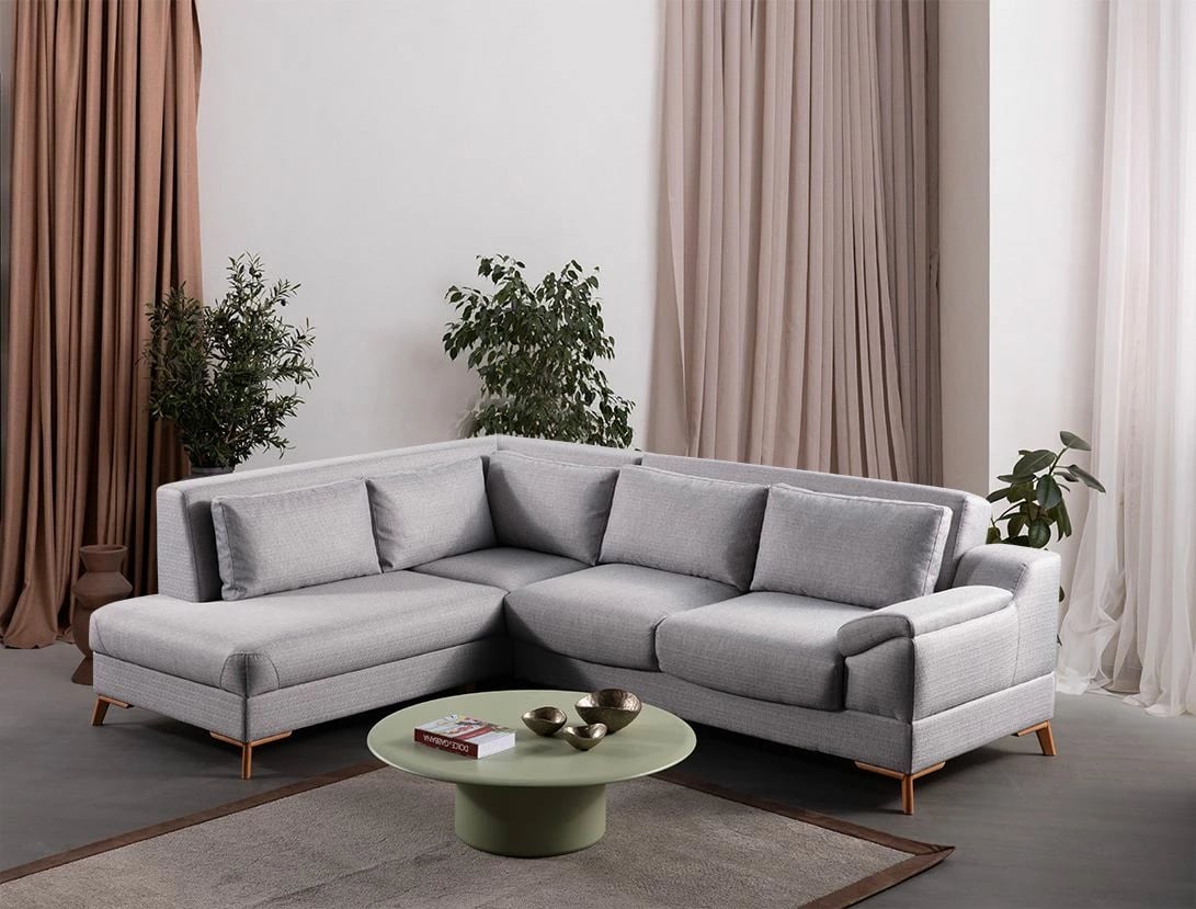 Kënd-sofë krevate Atelier del Sofa, ngjyrë gri, Aqua (Chl majtas + 2R)