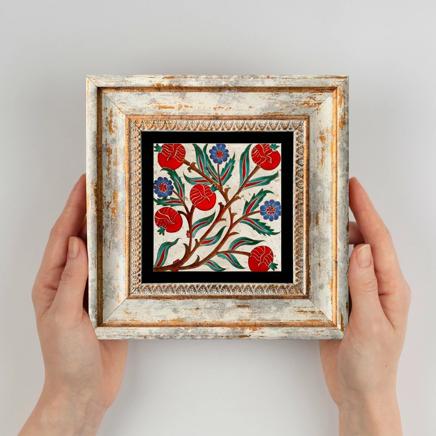 Pikturë dekorative me kornizë, shumëngjyrëshe, TC1238, 20x20cm