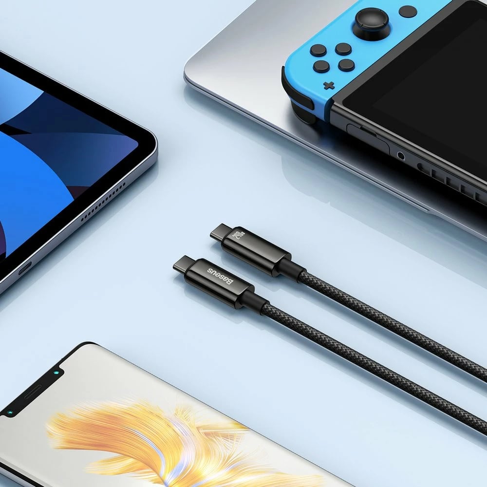 Kabllo USB-C në USB-C Baseus CAWJ040001, 1m, 240W, e zezë