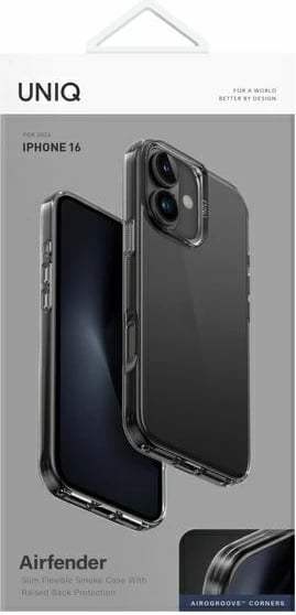 Mbështjellës UNIQ Air Fender për iPhone 16, Gri