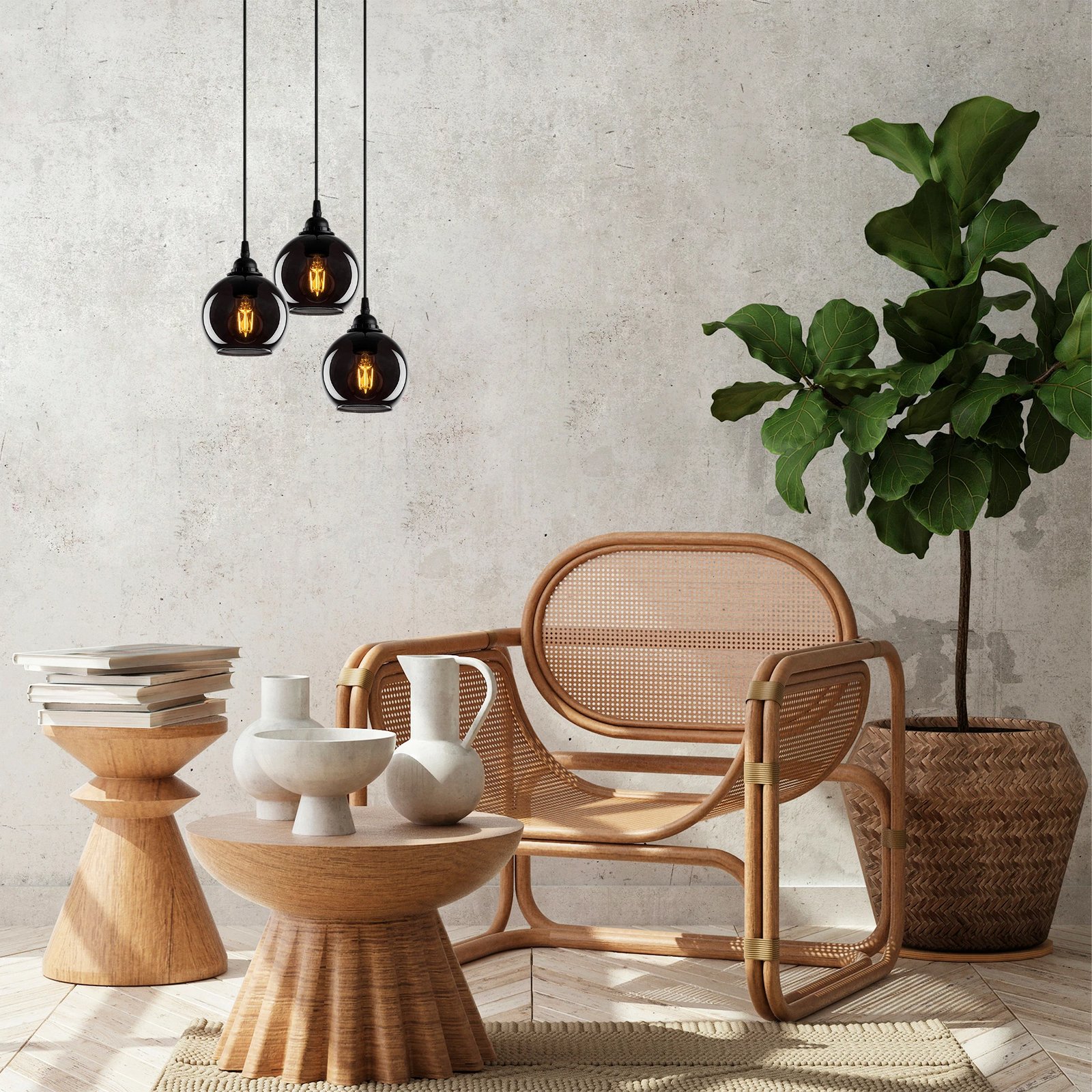 Llambë tavani industriale Opviq, ngjyrë fume, 011