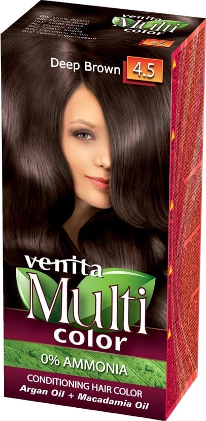 Ngjyrë flokësh për femra Venita MultiColor Caring 4.5 Dark Brown, 100ml