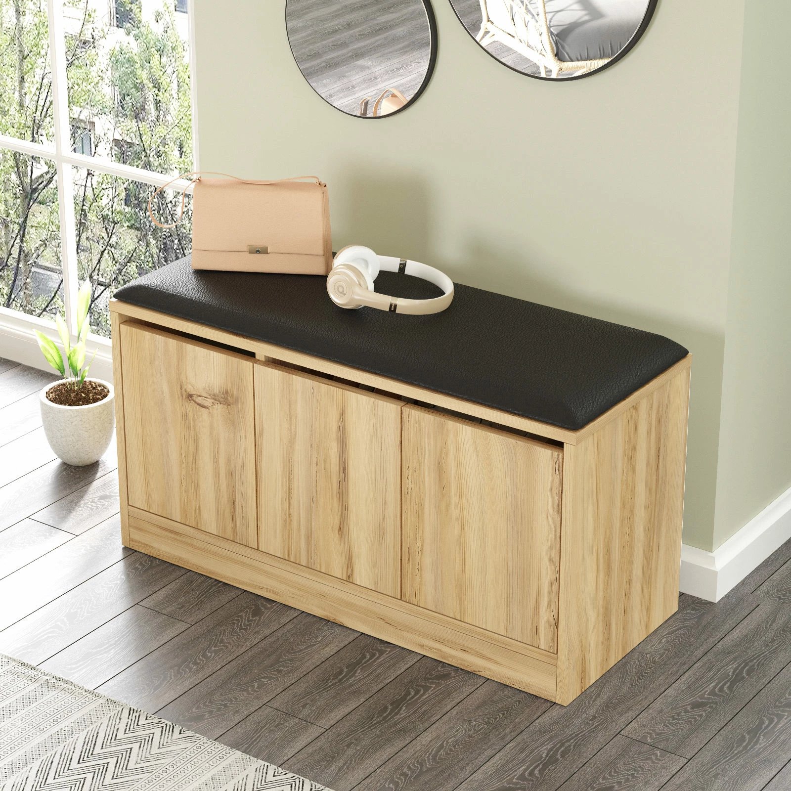 Dollap këpucësh Hanah Home, Mr2-Ke, ngjyrë lisi