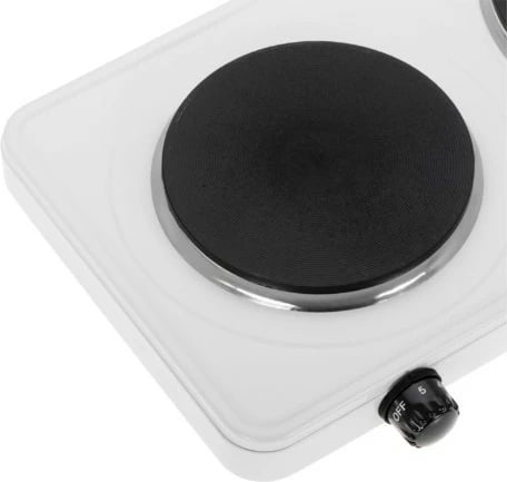 Sobë elektrike me 2 plita, Adler AD 6520, 2500 W, rregullim temperature 5-nivelesh, e bardhë