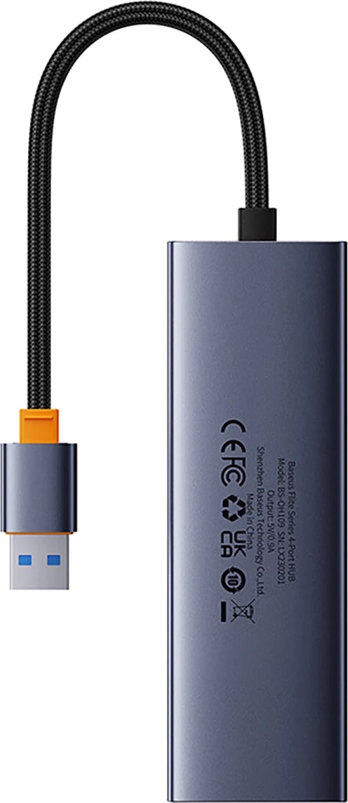 Kasë USB Hub Baseus UltraJoy 4in1, 3x USB-A 3.0 + RJ45, Gri