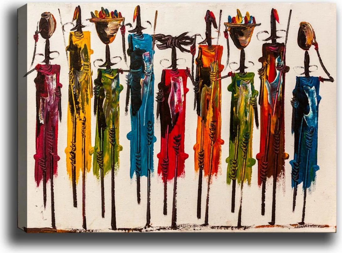 Pikturë kanavacë art afrikan shumëngjyrësh FH7197.02 100x3x70 cm