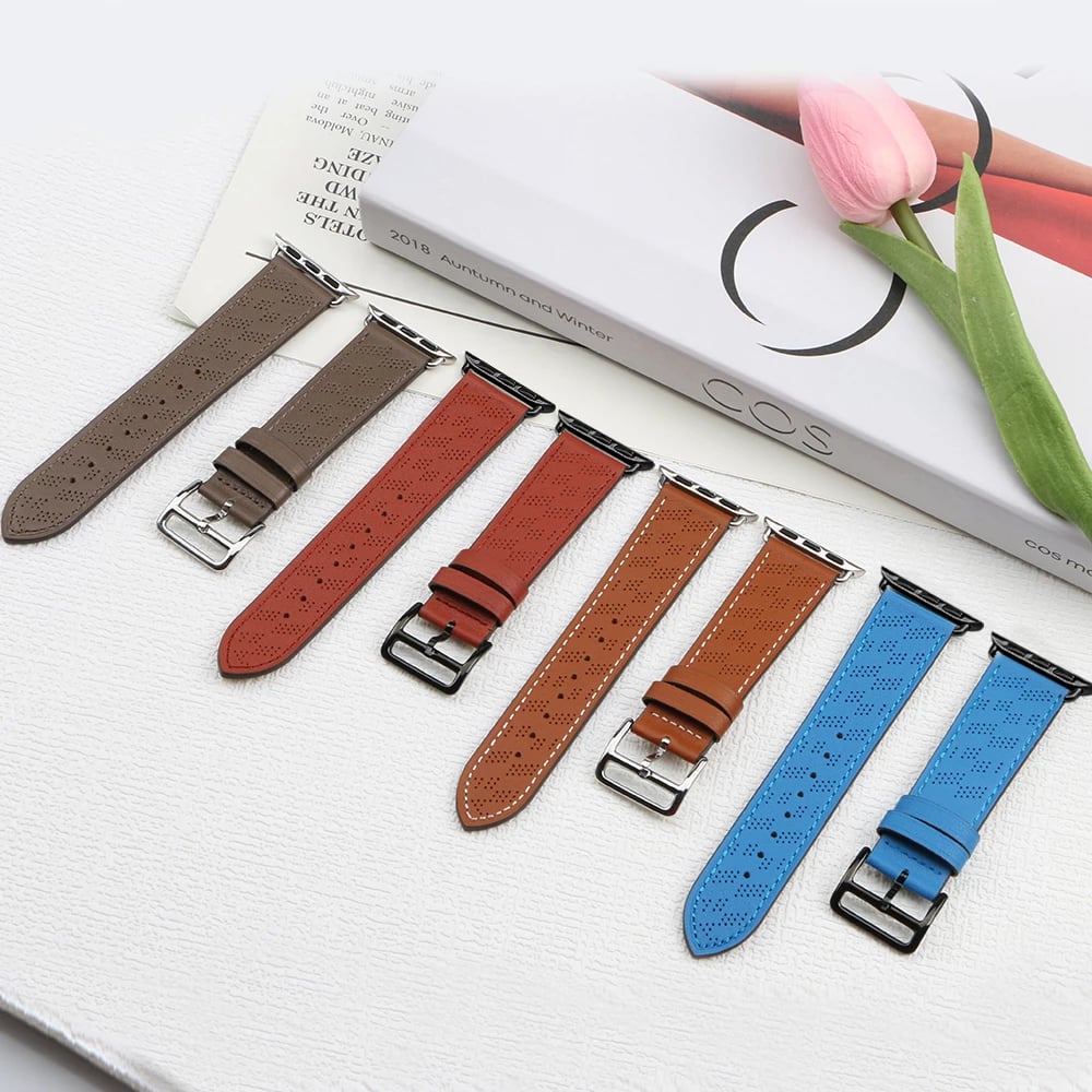 Rrip lëkure për Apple Watch Hurtel Strap Leather, 41/40/38mm, Kafe e errët