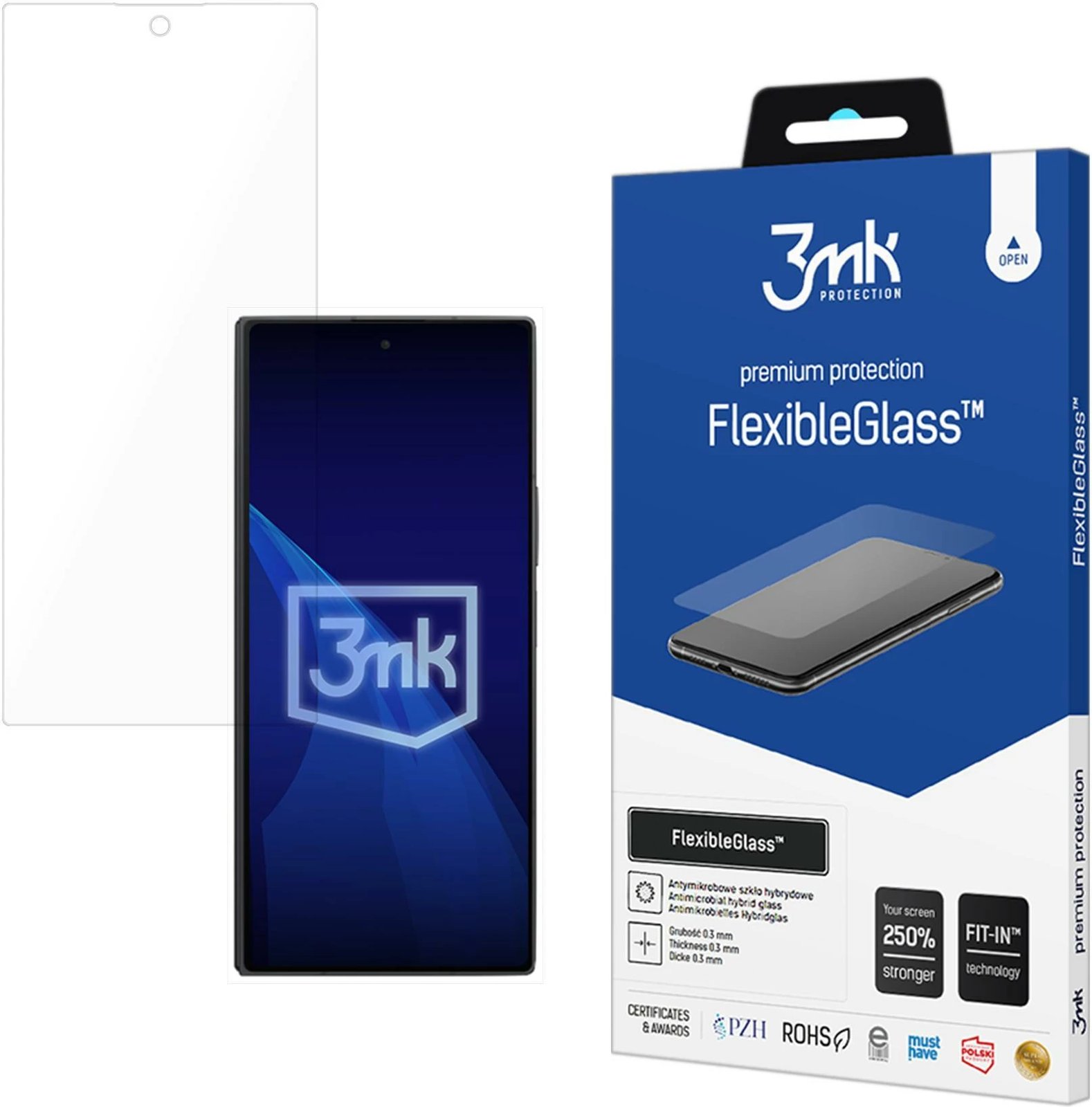 Mbrojtës ekrani FlexibleGlass 3mk për Samsung Galaxy Z Fold Special Edition, Transparent