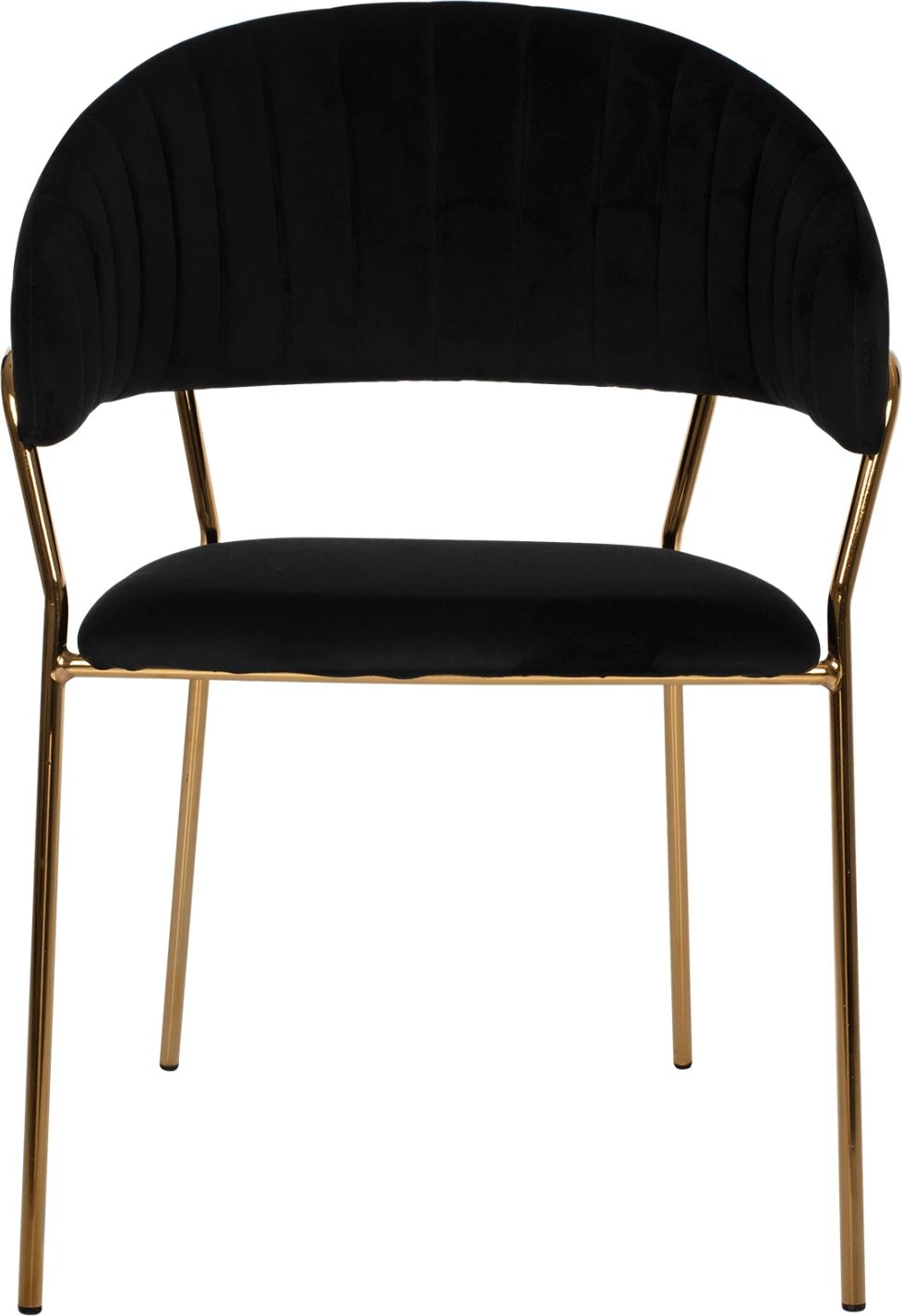 Karrige THEODORE FH8520.04 kadife e zezë dhe kornizë e artë 55Χ50Χ82Hcm., set prej 2 copë