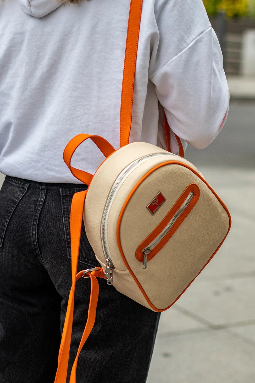 Çantë shpine Oslo, Zoozie Bags, bezhë-portokalli