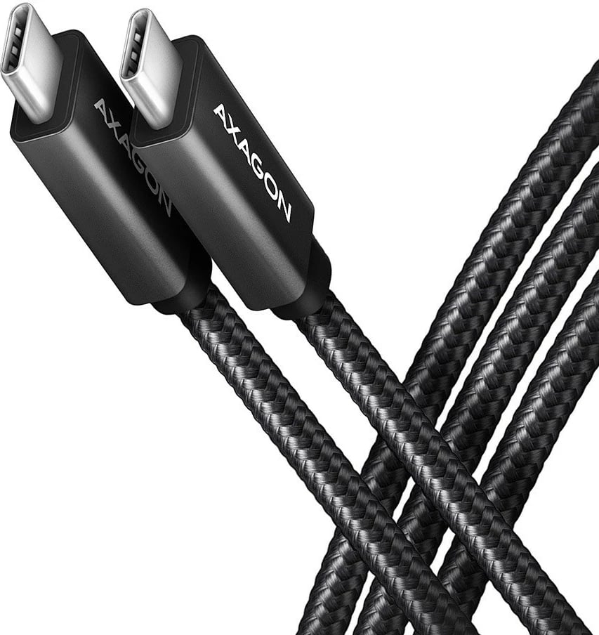 Kabllo USB-C në USB-C AXAGON BUCM32-CM10AB, 1m, 100W, 5A, 4K, e zezë