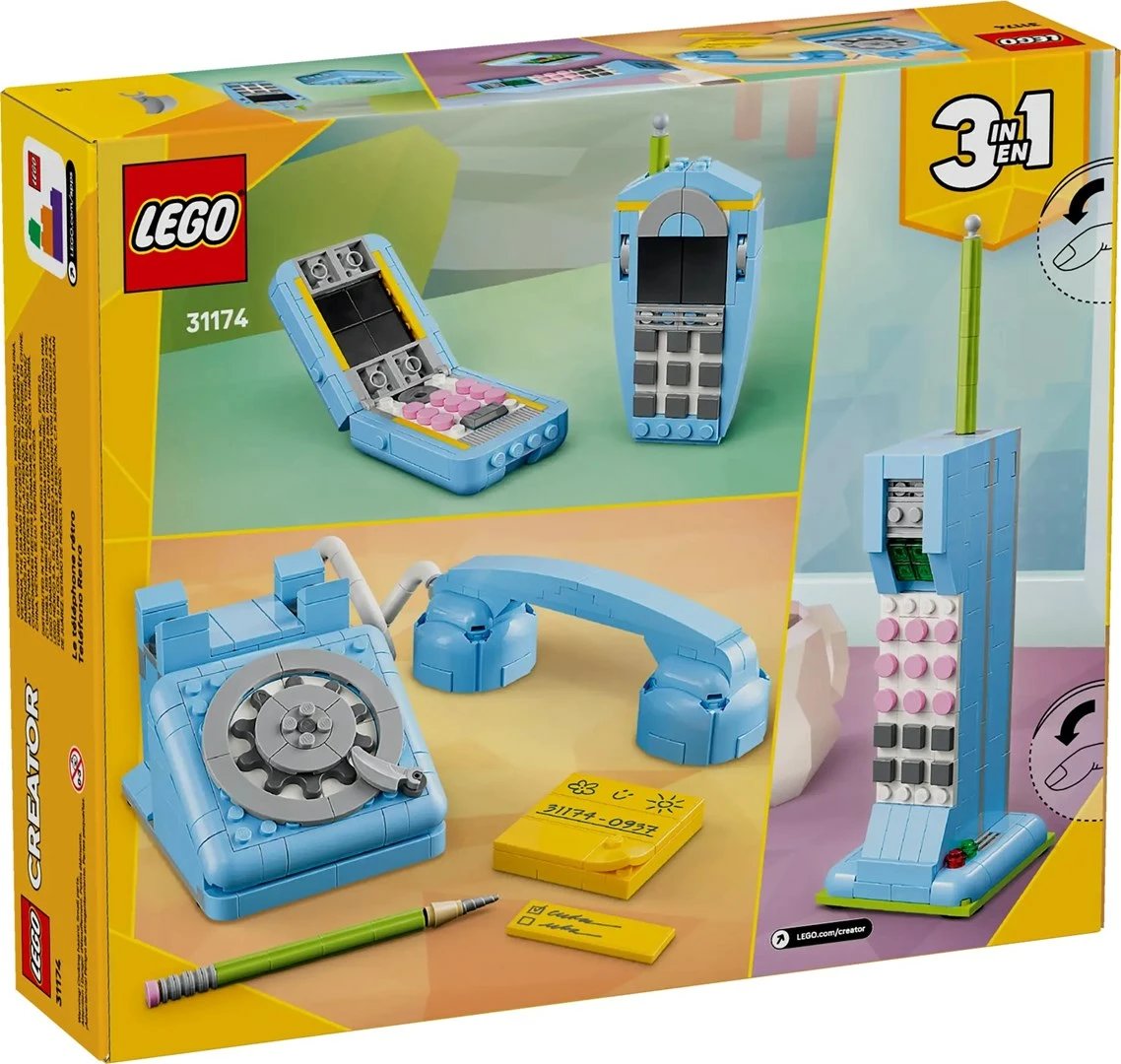 Set LEGO Creator 3-in-1 Retro Telephone 31174, 8+ vjeç, Blu