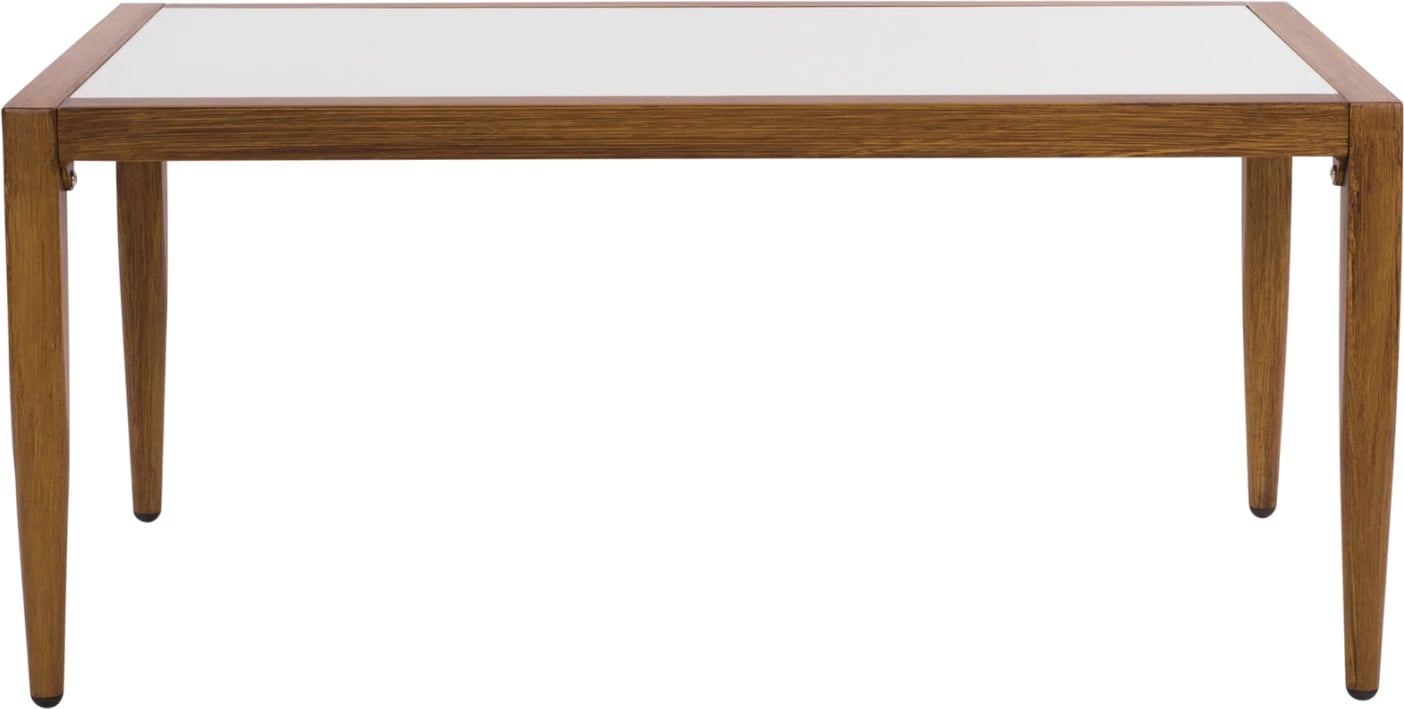 Tavolinë alumini me pamje bambuje dhe xham 100x58x46 FH5551.01