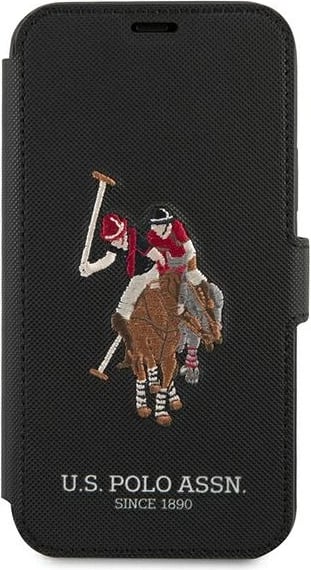 Mbështjellës U.S. Polo Assn. USFLBKP12SPUGFLBK për iPhone 12 mini, Polo Embroidery, i zi