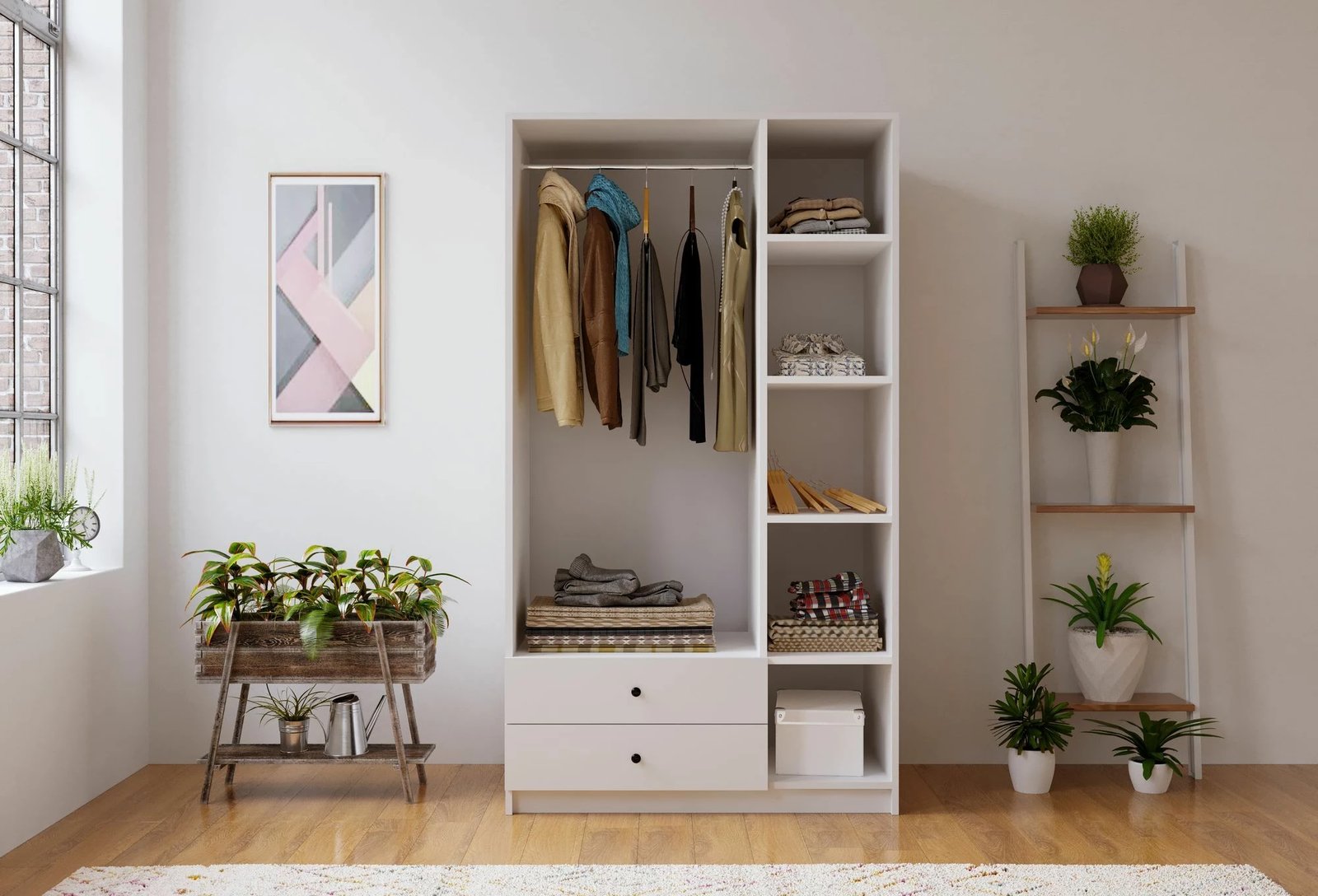 Dollap Skye Decor, ngjyrë e bardhë mat, RB-066