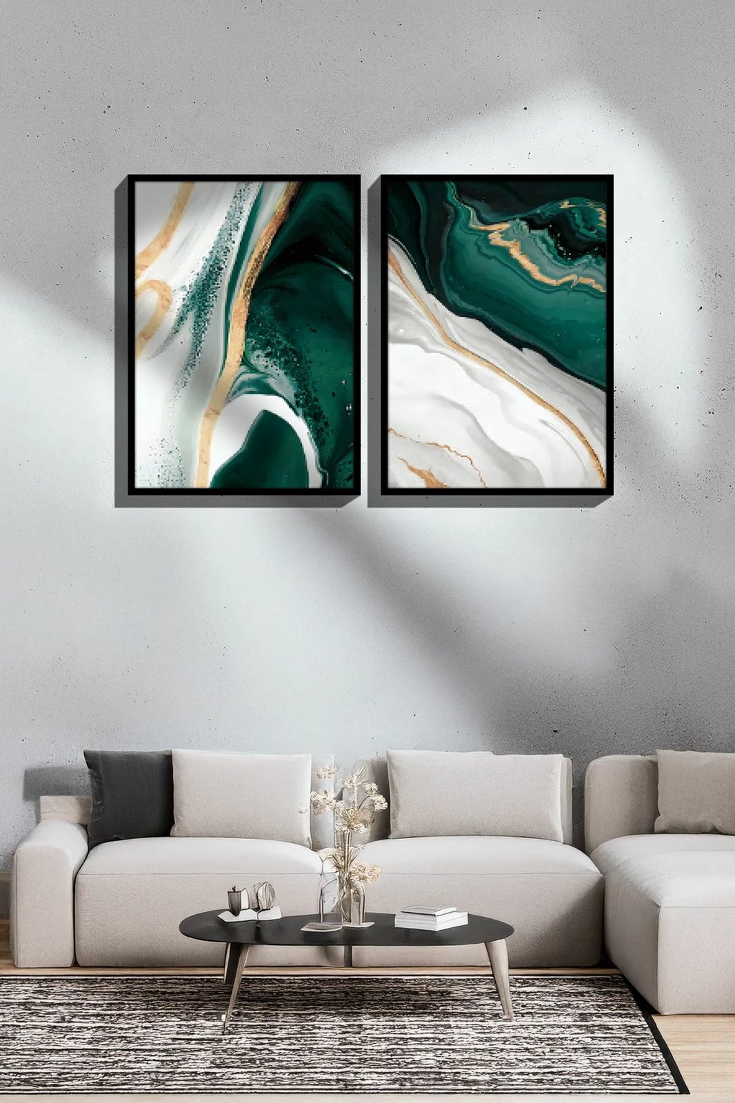 Pikturë dekorative me kornizë (2 copë), Wallity, Ersy2Lımodel4-Sıyah