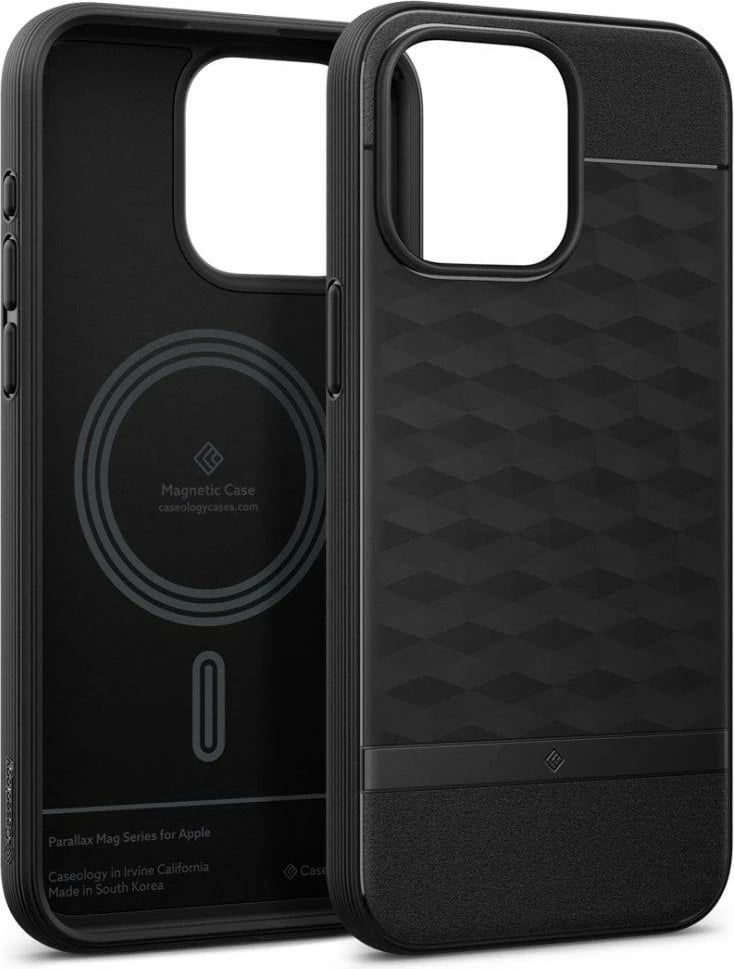 Mbështjellës Spigen Caseology Parallax Mag për iPhone 15 Pro, MagSafe, Matte Black