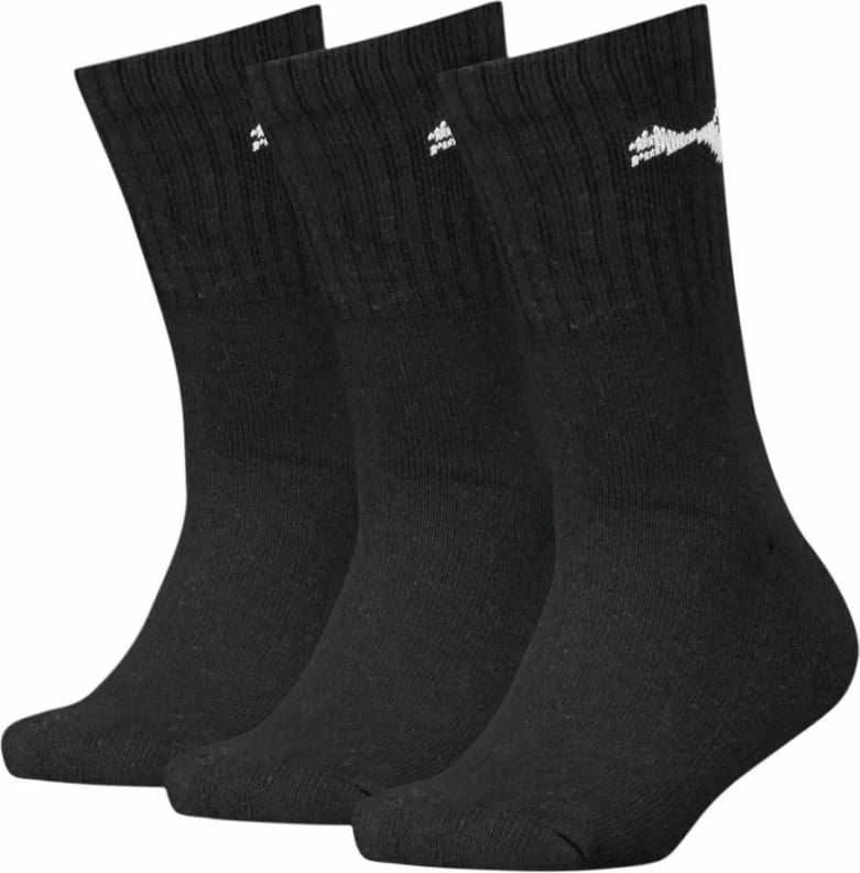 Çorape sportive Puma për fëmijë, 3 çifte, të zeza