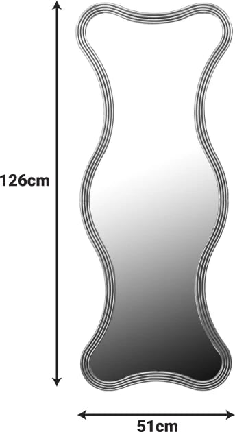 Pasqyrë Boulen, dru dhe metal, ngjyrë ari, 51x2x126cm