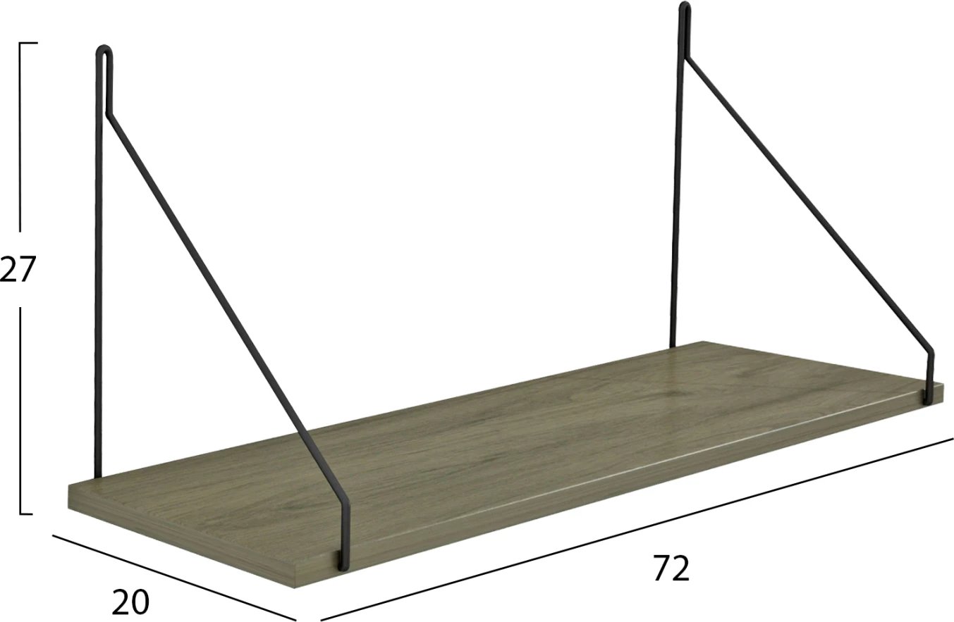 Raft muri AGILAN FH9183.12, 72x20x27H cm, i gjelbër