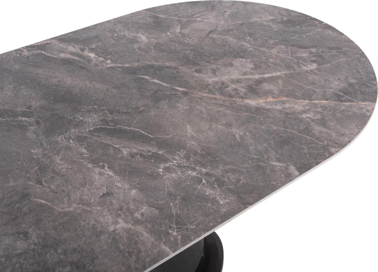 Tavolinë ngrënieje BENT FH9773.01, qeramike, ngjyrë mermeri gri, bazë MDF ngjyrë antracit, 180x90x76 cm