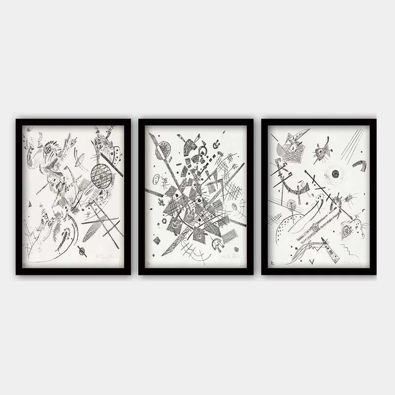 Pikturë dekorative me kornizë (3 copë), Wallity, 3SC_UN2968500_3545