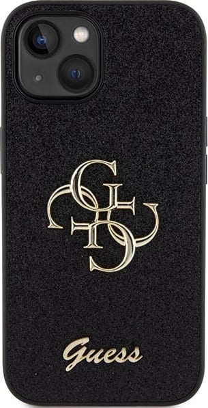 Mbështjellës Guess Glitter Script Big 4G për iPhone 15, i zi Mbështjellës Guess Glitter Script Big 4G për iPhone 15, i zi