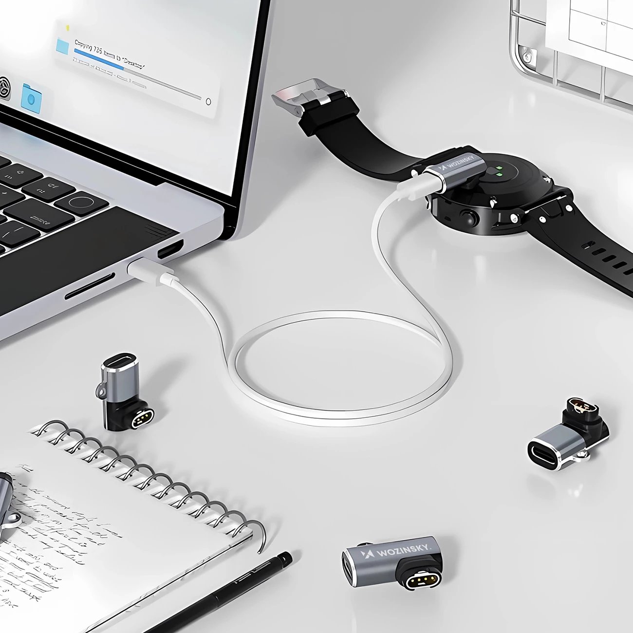 Adapter USB-C Wozinsky WAYGS1 për Garmin smartwatch, Gri Adapter USB-C Wozinsky WAYGS1 për Garmin smartwatch, Gri