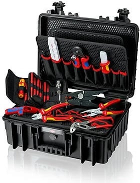 Kasë veglash Knipex 00 21 35, alumini/polistiren, e zezë