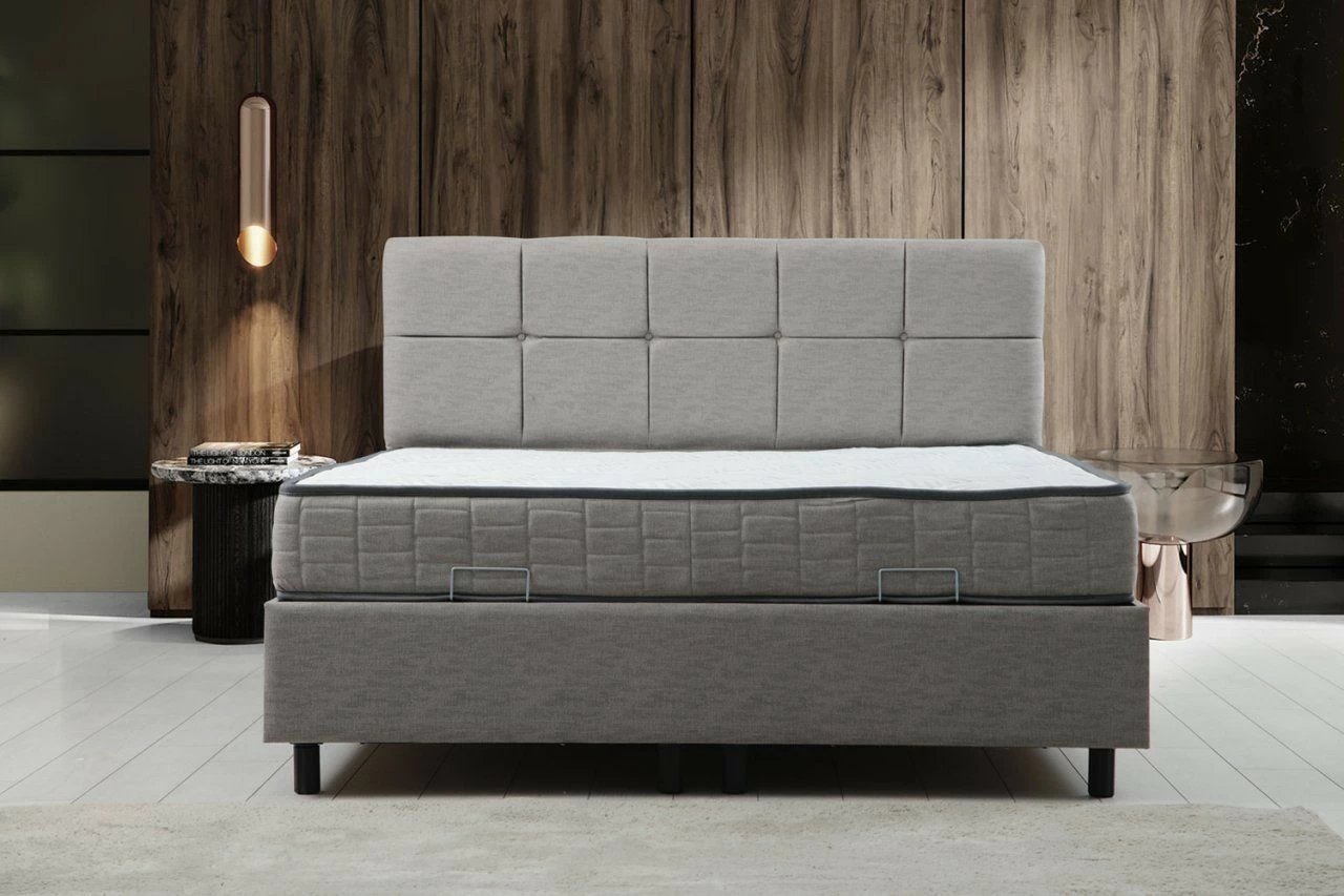 Set dyshekë, bazë dhe shtrat, ngjyrë gri e çelët, Skye Decor, 150x200