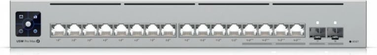 Switch UBIQUITI USW-Pro-Max-16-PoE, 16 porta, PoE+, PoE++, 2x10G SFP, Argjendtë Switch UBIQUITI USW-Pro-Max-16-PoE, 16 porta, PoE+, PoE++, 2x10G SFP, Argjendtë