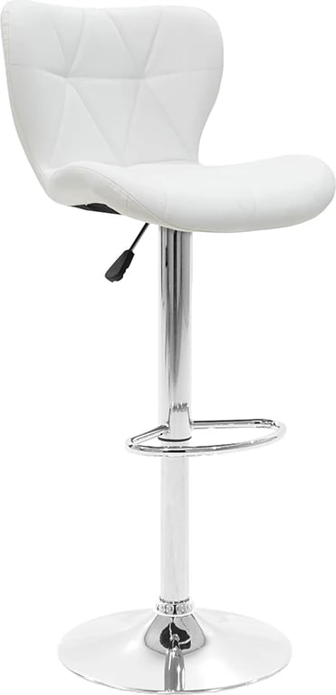 Karrige për bar Coozy pu, ngjyrë bardhë, kornizë kromi, set prej 2 copë