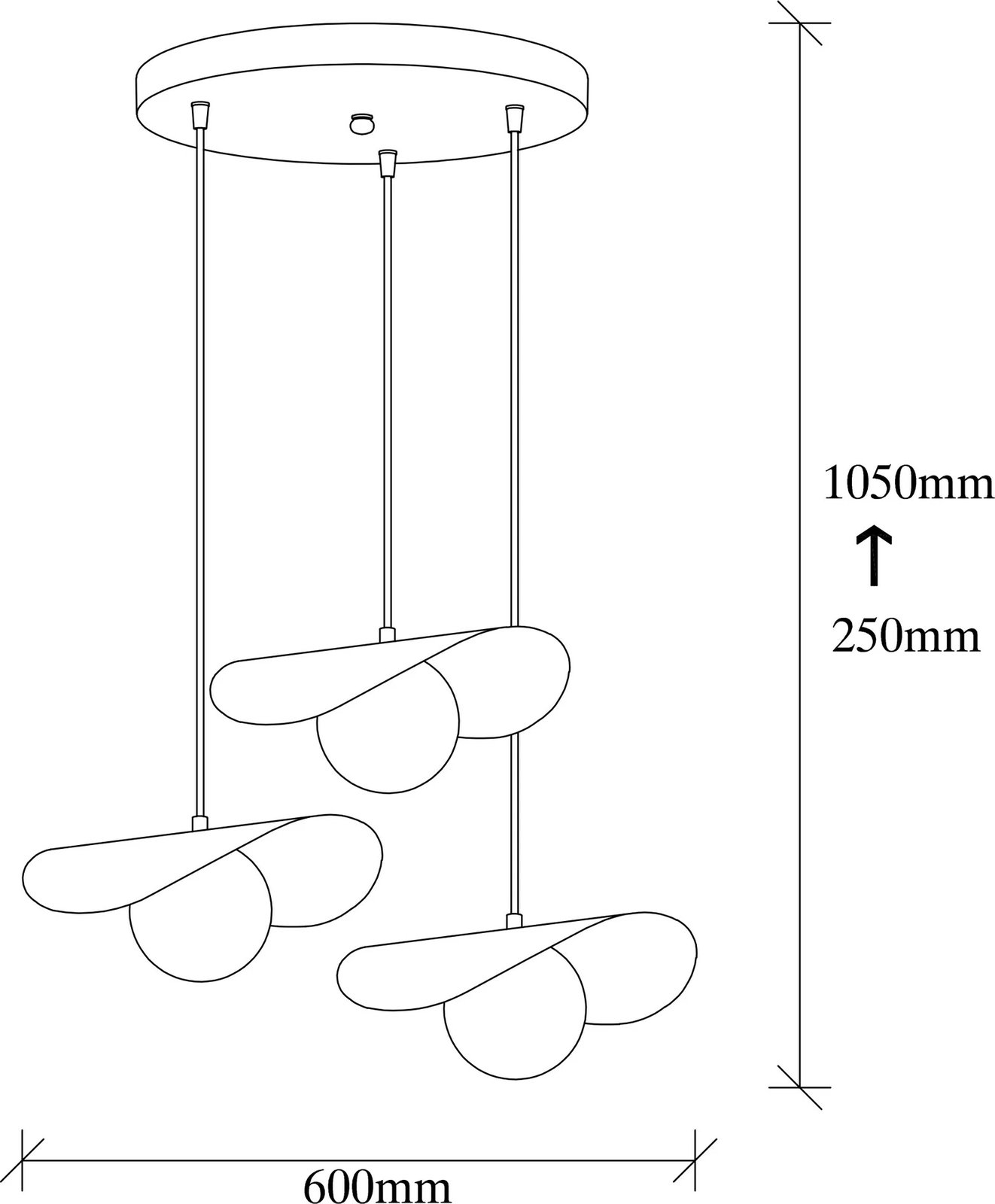 Llambë tavani Opviq, Vatoz - 6141, ngjyrë e zezë, lartësi e rregullueshme