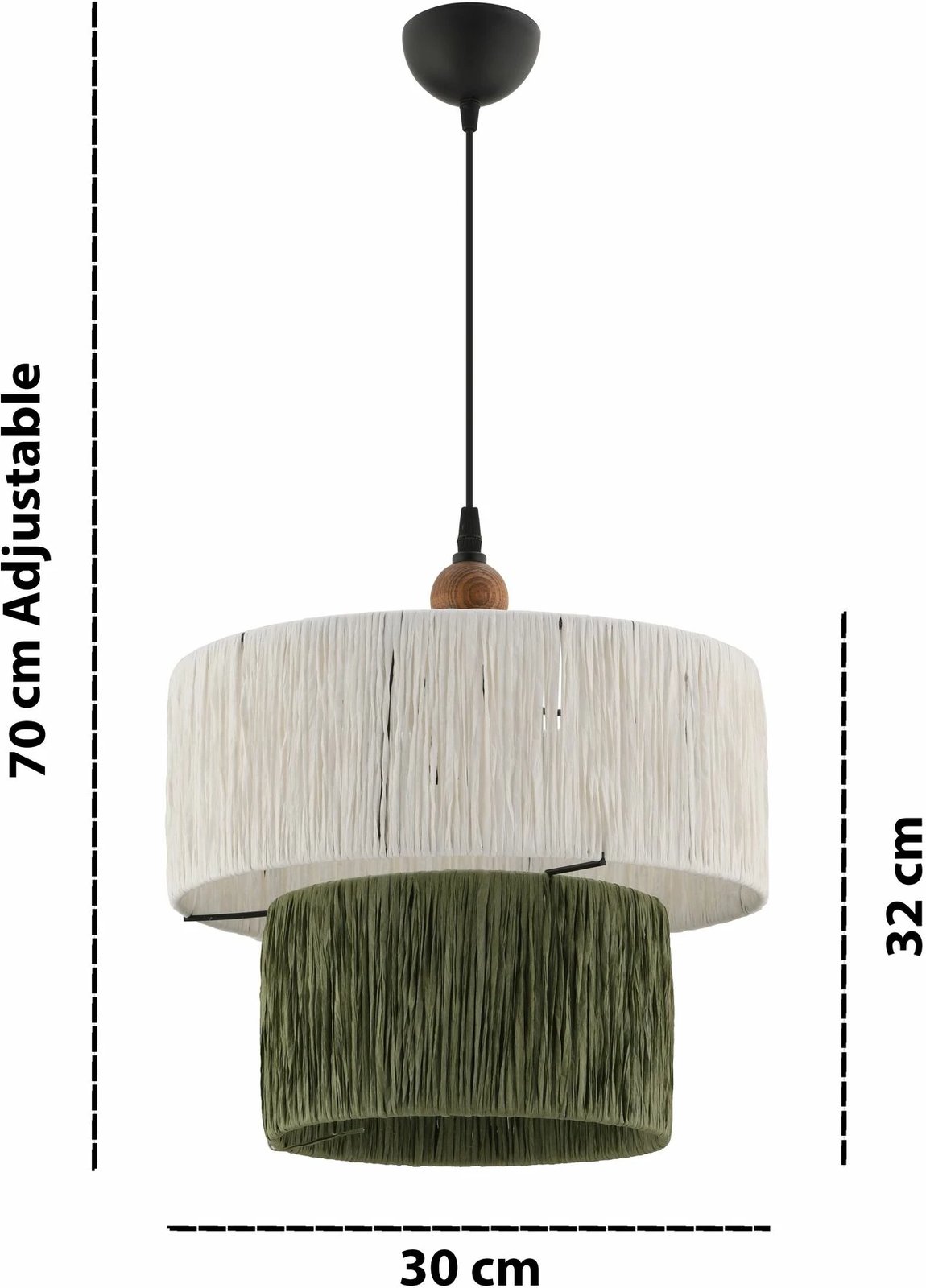 Llambë tavani Opviq Kat W, jeshile, e bardhë, kafe, e zezë