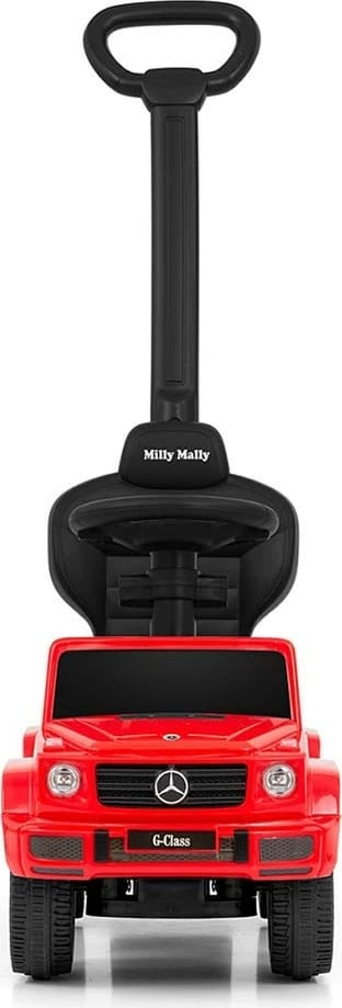 makinë ride-on me guidë, Milly Mally Mercedes G350d, 12–36 muaj, deri 25 kg, tinguj me 2xAA, sedilje me hapësirë poshtë, e kuqe